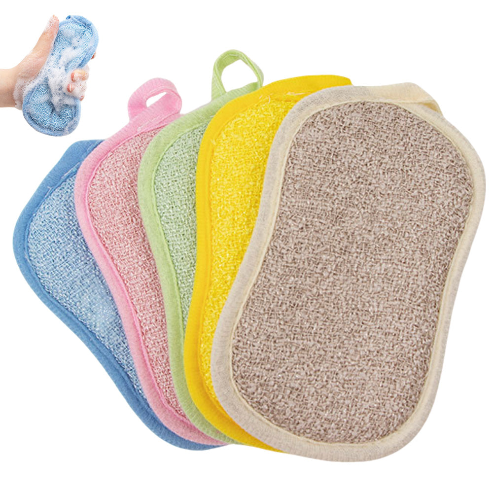 5Pcs Dish Sponge Kitchen Double Sided Sponges Scrub to Remove Stubborn Stains