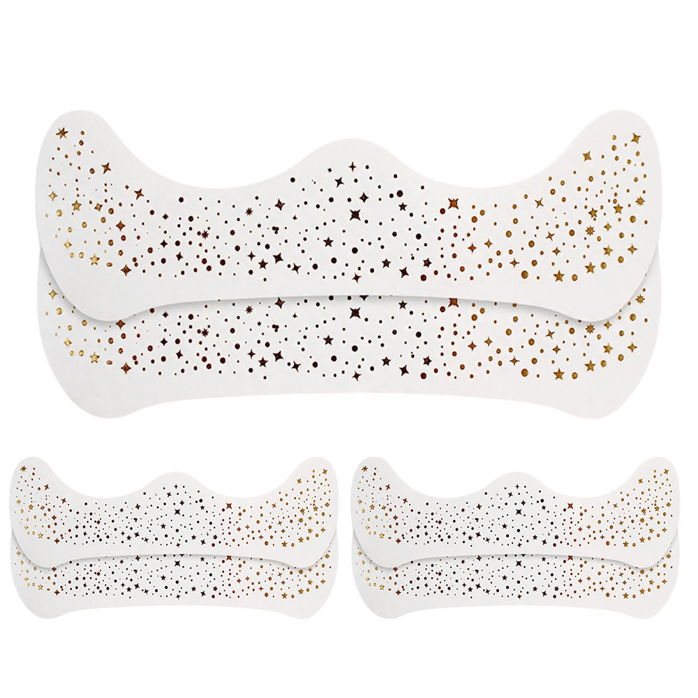 6 PCS Glitter Freckles Face Tattoo Water Resistant Sweat Resistant Gold Transfer Stickers for Party