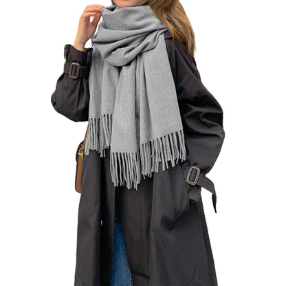 Oversized Unisex Polyester Shawl Wrap Scarf in Solid Colors