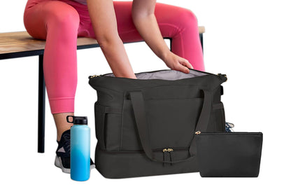 37L Women Fitness Travel Bag Waterproof Pocket USB Charging Carry On Overnight Bag