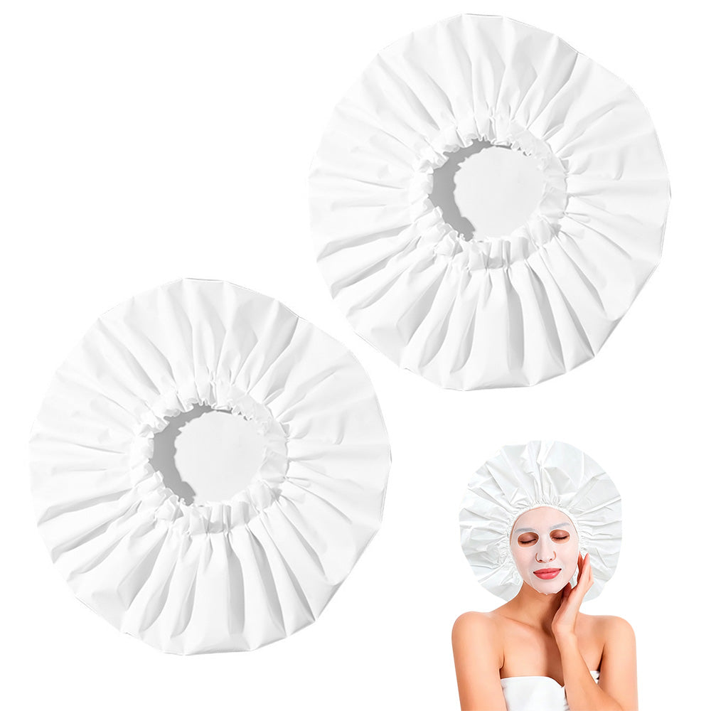 2 Pack Extra Large Waterproof Reusable PEVA Shower Caps for Long Hair