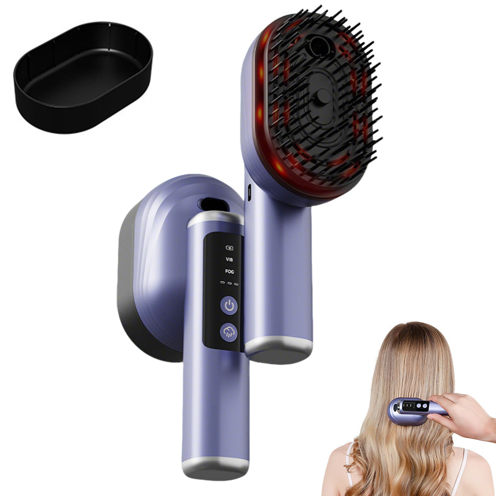 Wireless Electric Hair Comb with Vibration and Oil Mist Spray