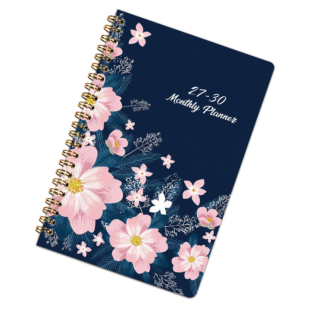 2027 to 2030 Four Year A5 Spiral Monthly Goal Planner Notebook