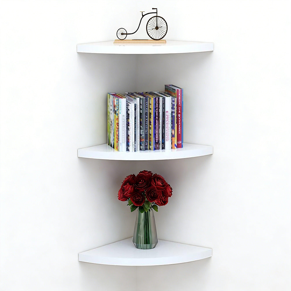 No-Drill Floating Corner Shelf Set for Wall Storage