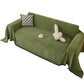 Herringbone Tassel Sofa Throw Cover Large Blanket for Couch Furniture Protector-Green