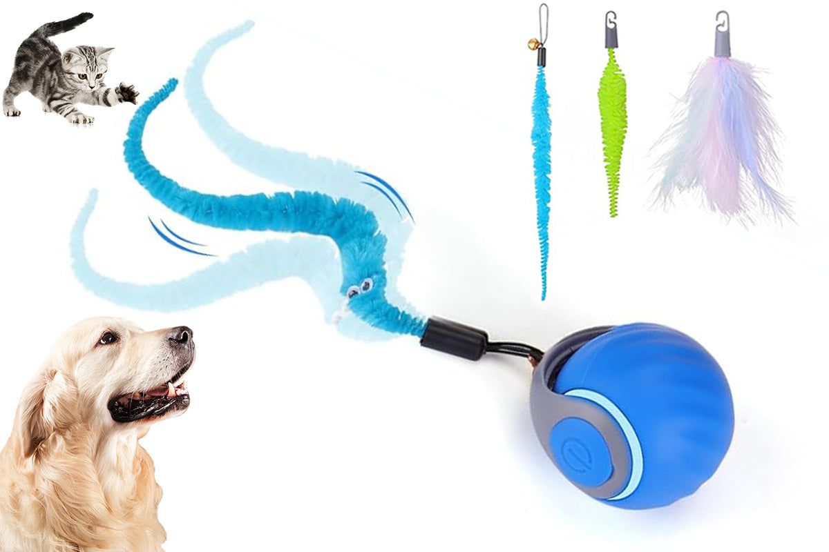 Interactive Cat Toy Ball Automatic Interactive Cat Toys Indoor with 3 Tails