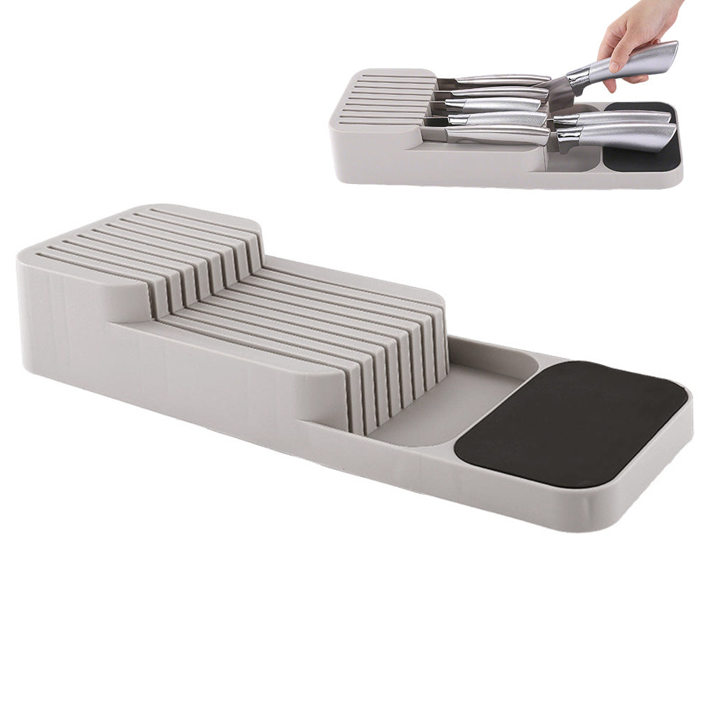 Storage Rack Knife Block Organizer Kitchen Knives Holder Countertop or Drawer Use