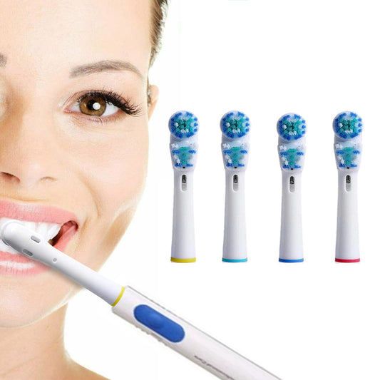 4 Pack Dual Clean Replacement Brush Heads Compatible with Oral-B Electric Toothbrush