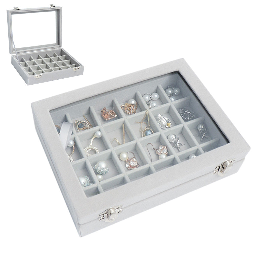 Organizer Case Box Holder Storage Jewelry Earring Ring Velvet Display Travel Portable
