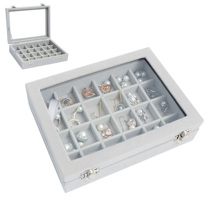 Organizer Case Box Holder Storage Jewelry Earring Ring Velvet Display Travel Portable