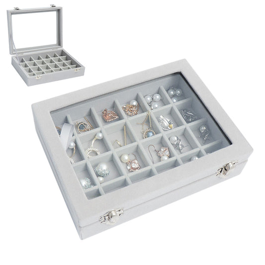 Organizer Case Box Holder Storage Jewelry Earring Ring Velvet Display Travel Portable