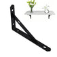 2Pcs Mild Steel Shelf Bracket Reinforced Heavy Duty Floating Shelves-Black