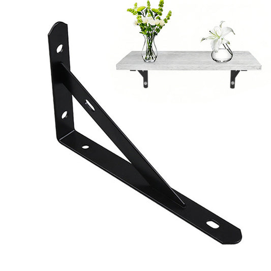 2Pcs Mild Steel Shelf Bracket Reinforced Heavy Duty Floating Shelves-Black