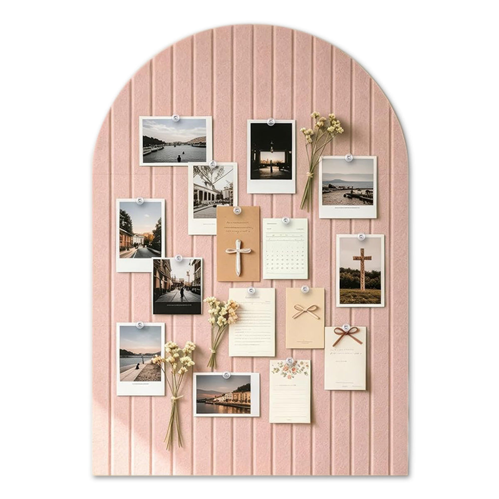 Large Arched Felt Bulletin Board with 30 Push Pins for Home Office School