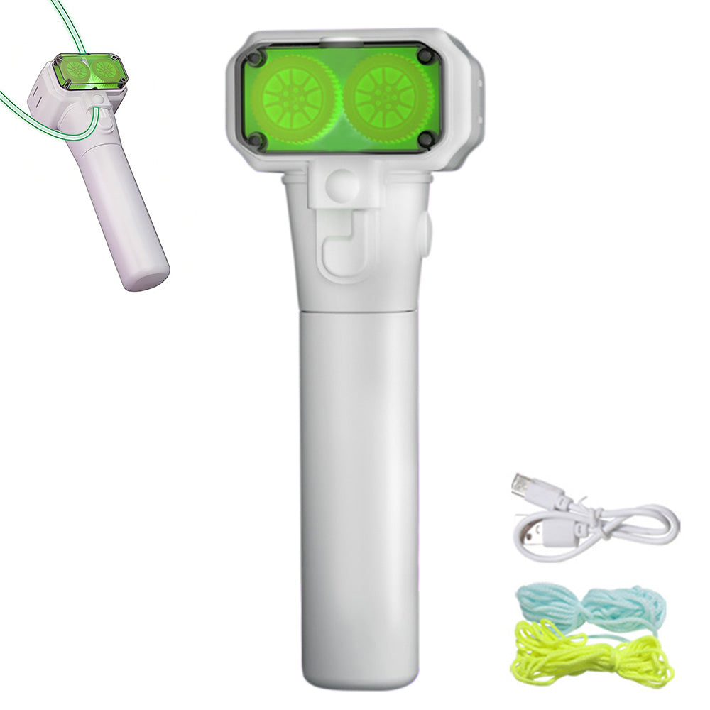 Handheld Double Wheel Rope Launcher Glow In the Dark Lasso Loop Fidget Toy