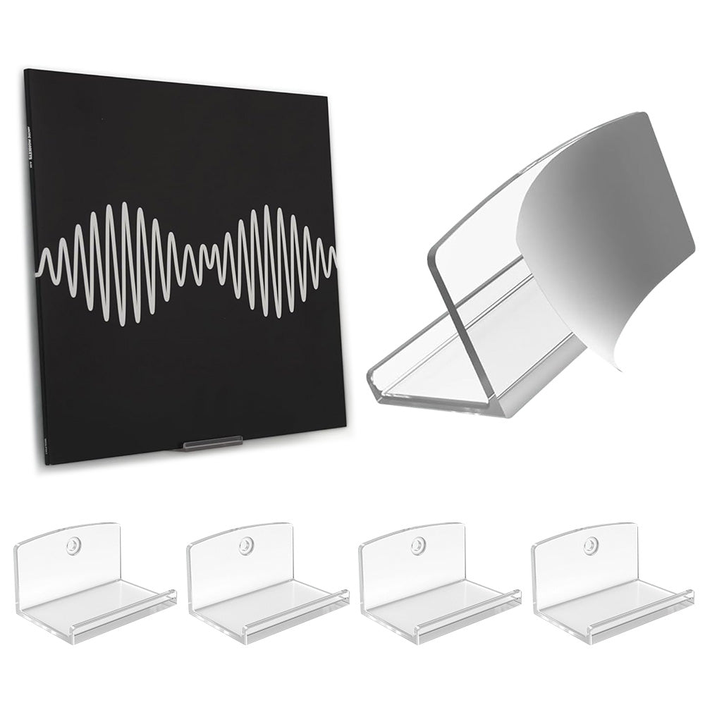 4Pcs Vinyl Wall Mount Record Wall Display Album Wall Mount for 1LP and 2LP