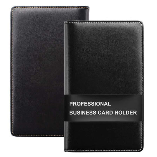 Portable Leather Business Card Holder Album 120-Slot Capacity