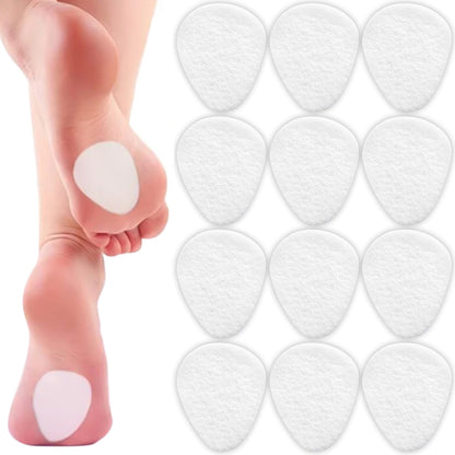 12Pcs Felt Forefoot Cushion Pads Oval Metatarsal Insoles for High Heels