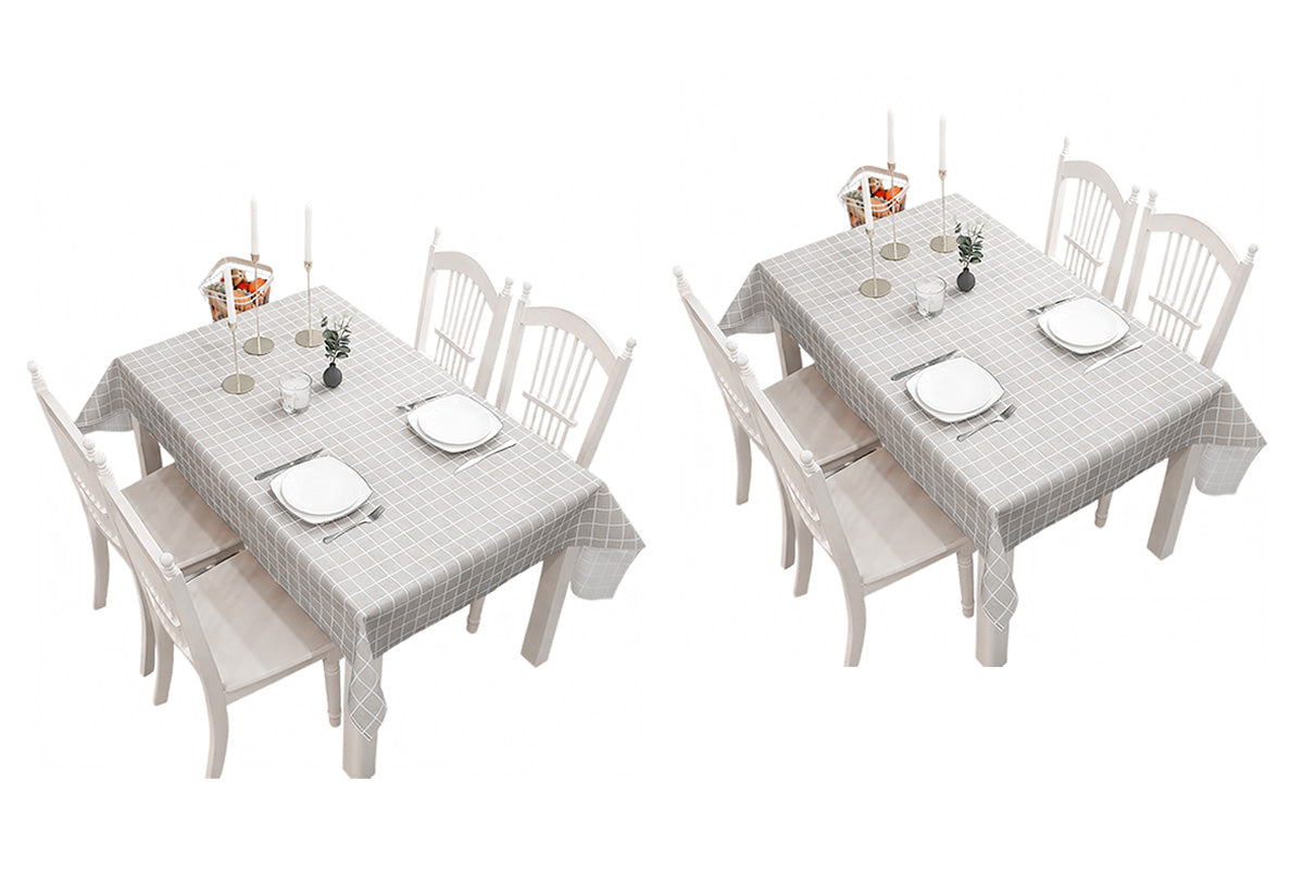 2-Pack PVC Tablecloth Waterproof Oilproof Checkered Pattern