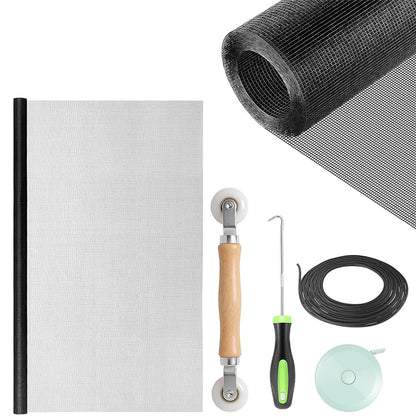 DIY Window Screen Repair Kit Fiberglass Mesh with Tools for Doors Patio Porch