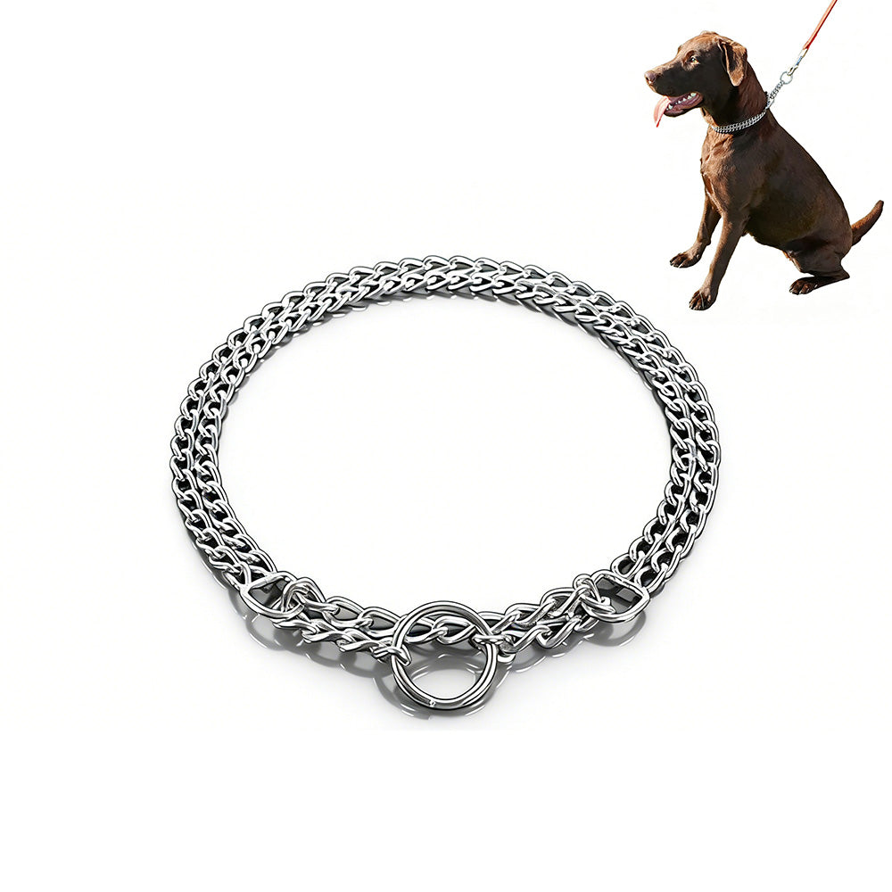 Dog Training Slip Collar Double-Row Chain for Large Dogs