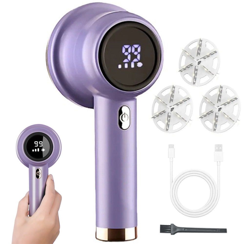 Electric Lint Remover with 3 Speed Levels LED Display 3 Replacement Blades for Clothes