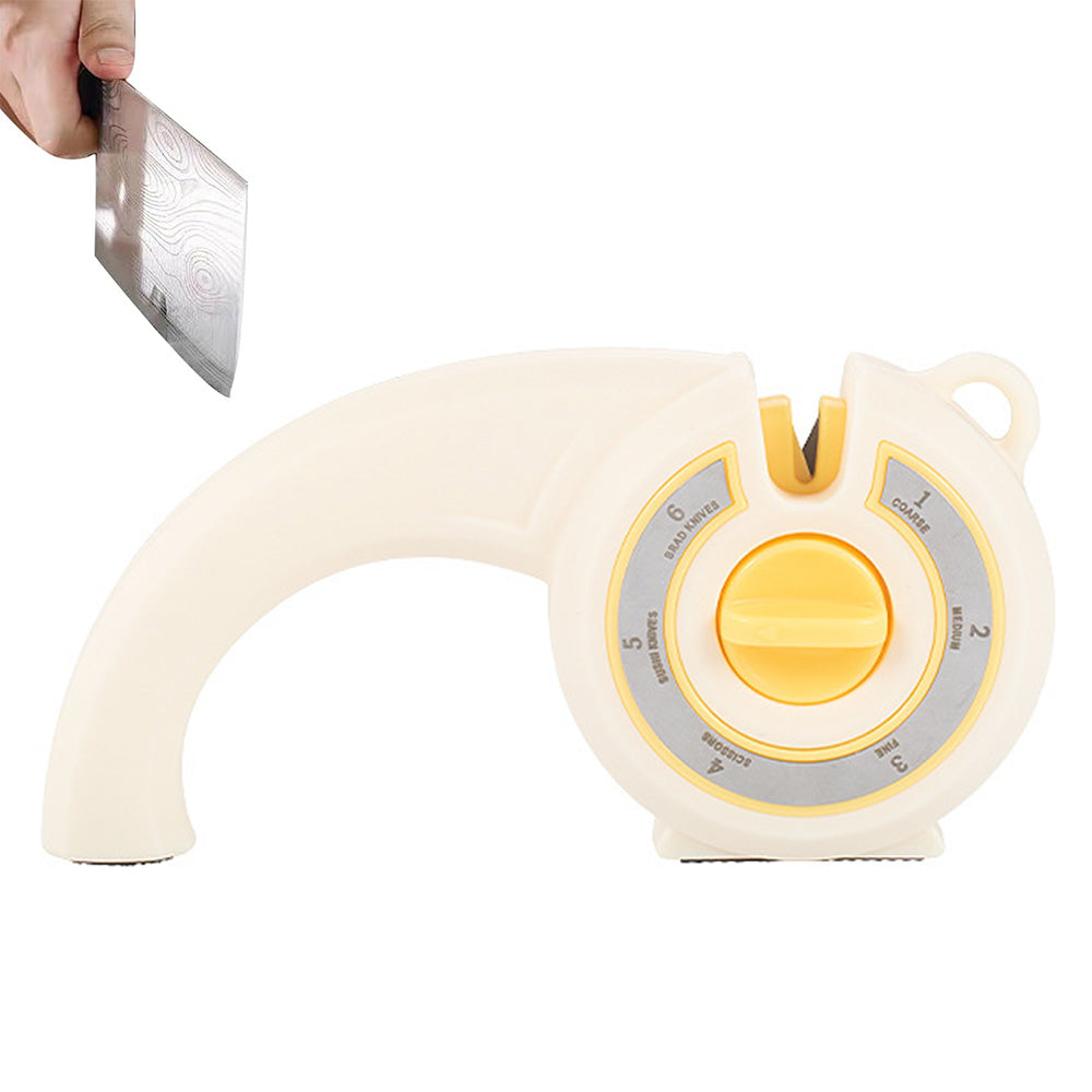 6-in-1 Kitchen Knife Sharpener Multi-Use Rotary Knob for Home Use