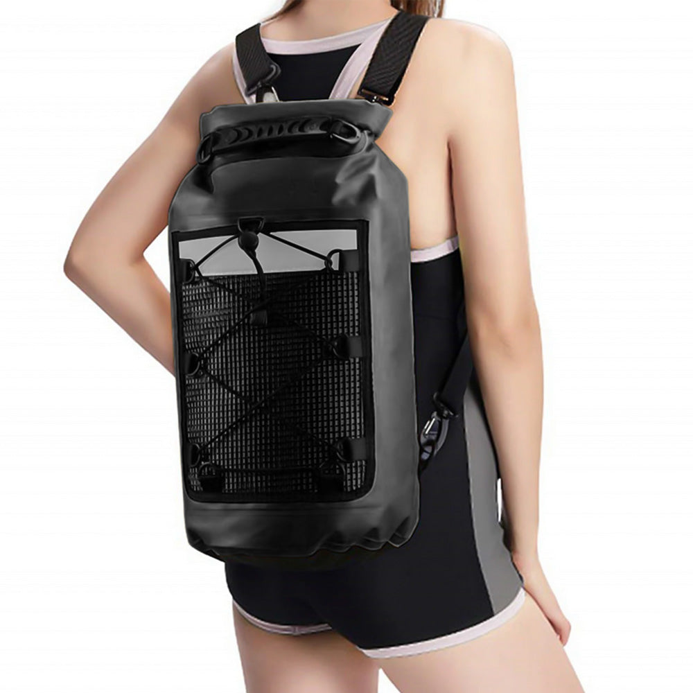 Roll-Top Backpack With Handle Dry Bag Outdoor Bag For Fishing Boating Camping
