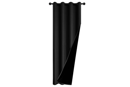 100 Percent Blackout Curtain Panel with Black Liner Heat & Light Blocking Drapes