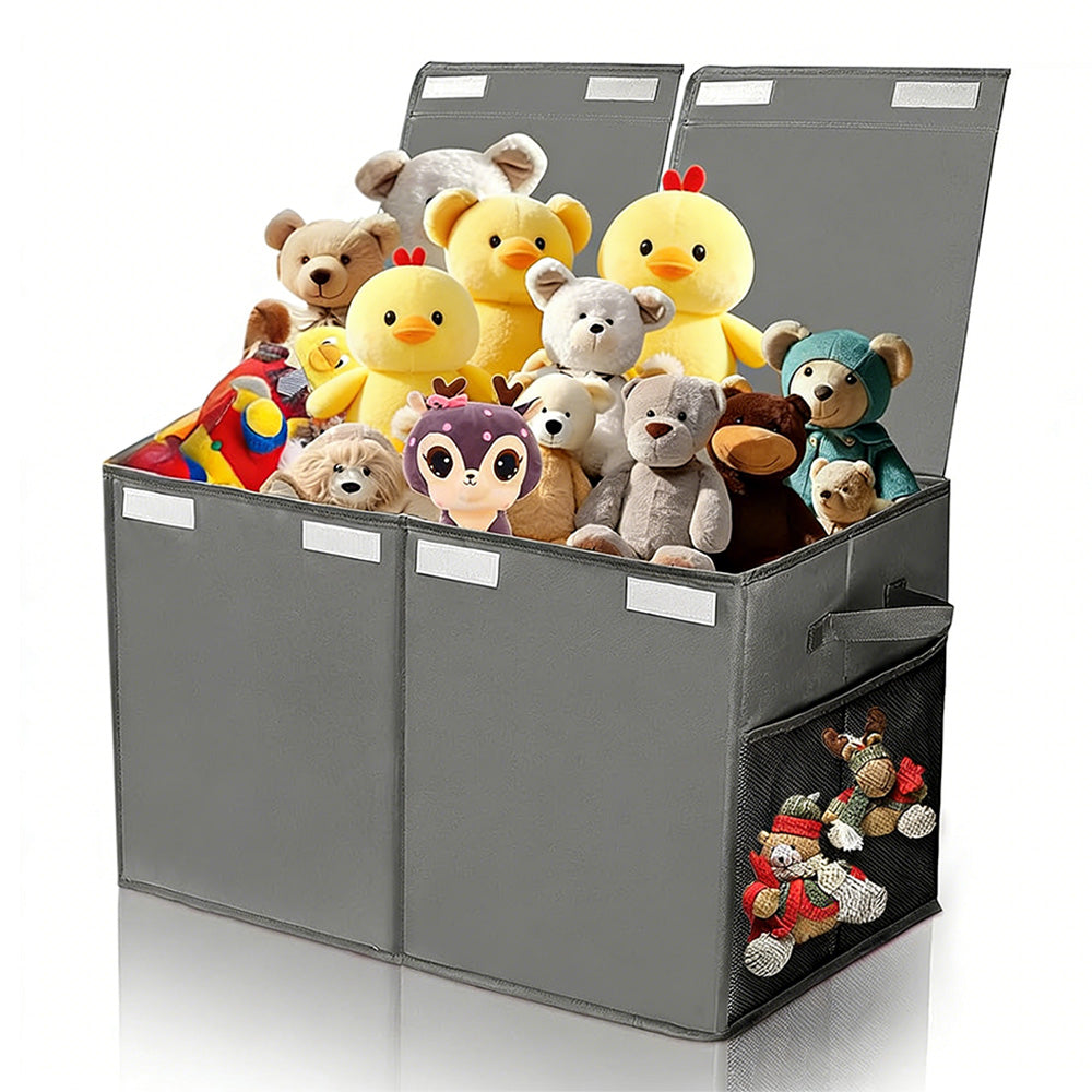 Foldable Toy Storage Organizer Box with Lid and Dividers