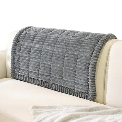 Sofa Armrest Cover Winter Thick Flannel Armchair Pad
