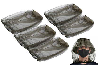 5Pcs Mosquito Head Net Bug Net Hat for Camping Hiking Fishing Gardening