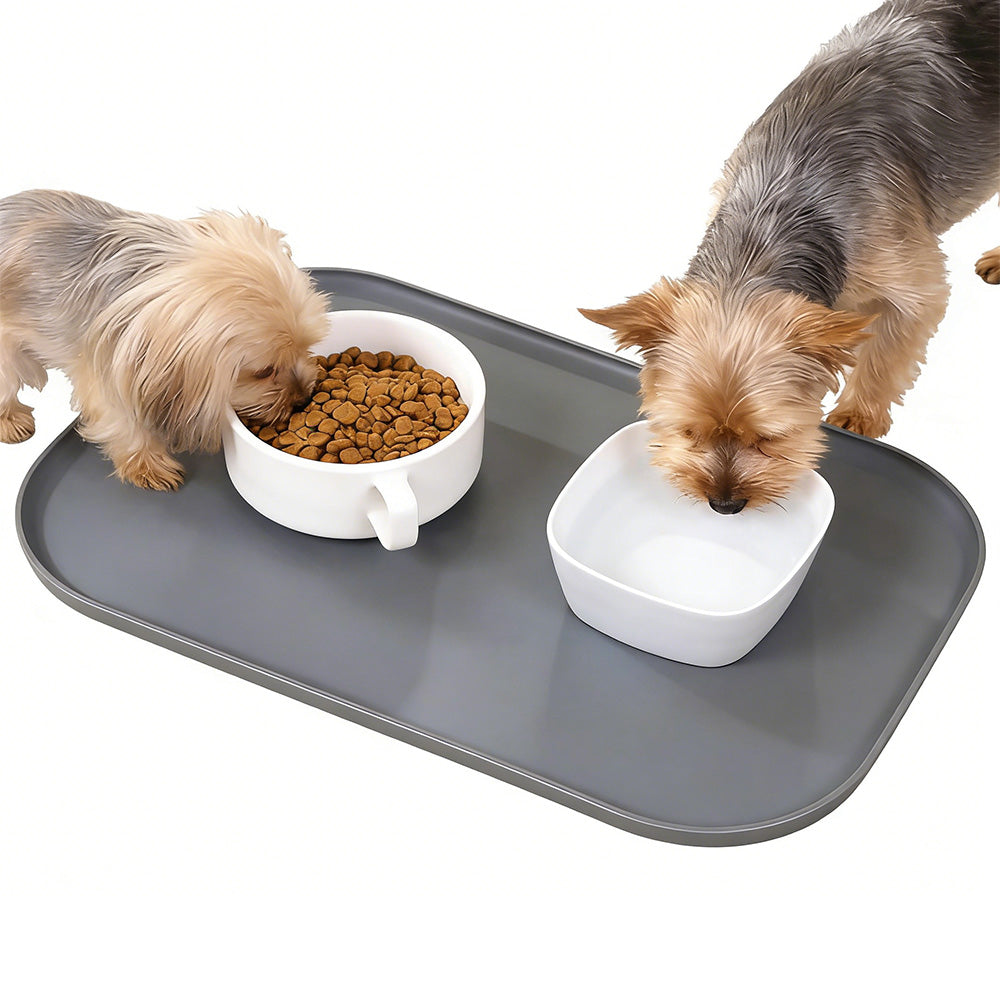 Silicone Pet Feeding Mat Raised Edge Anti-Spill Washable Non-Slip Placemat