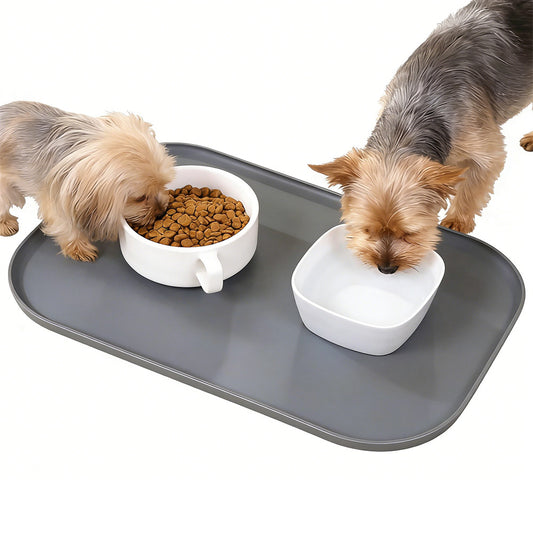 Silicone Pet Feeding Mat Raised Edge Anti-Spill Washable Non-Slip Placemat