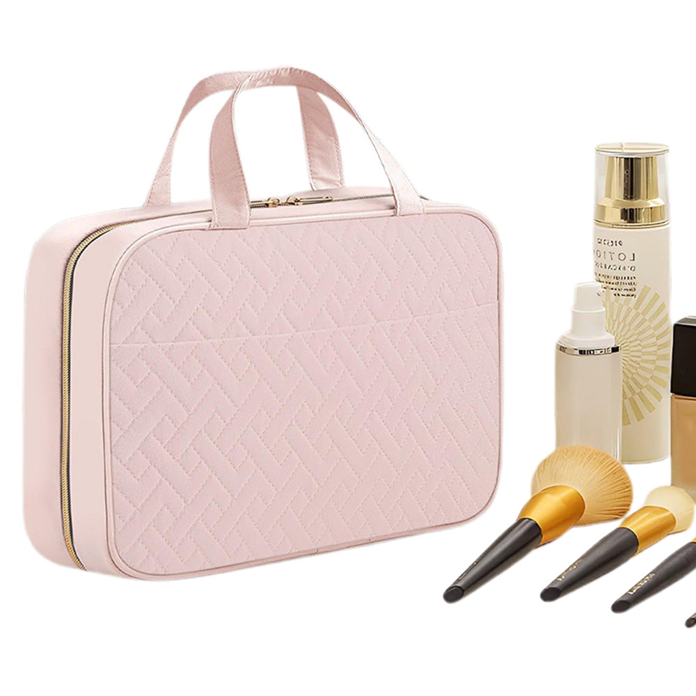 Travel Toiletry Bag with Waterproof Compartments and Hanging Hook