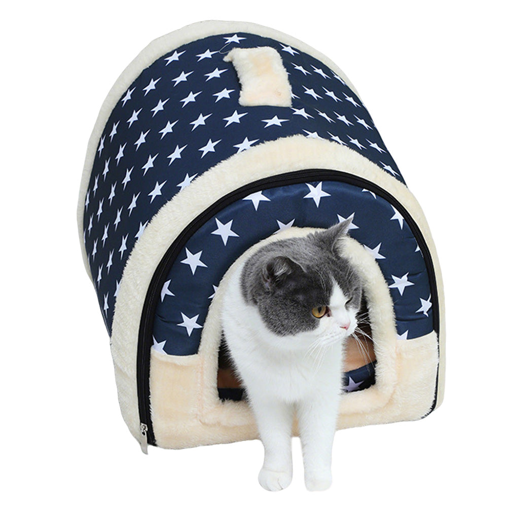 Pet Dog House Kennel Soft Beds Cave Cat Puppy Bed Doggy Warm Cushion Fold
