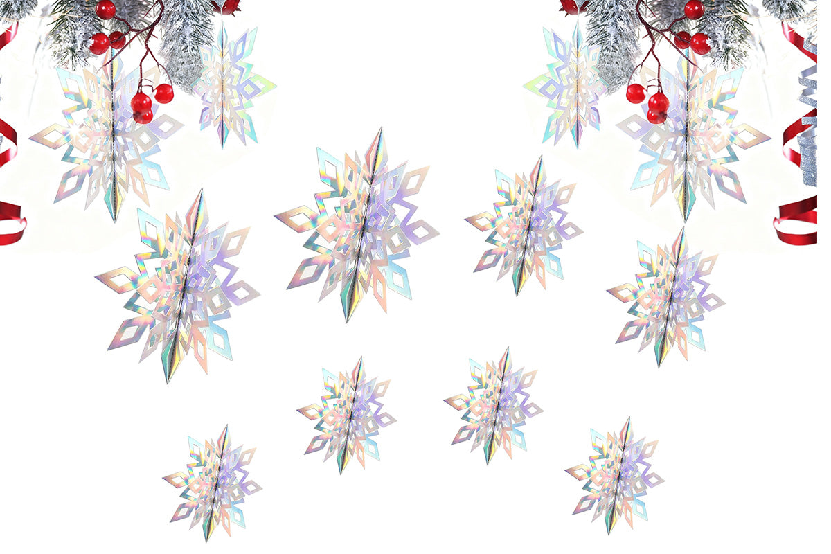3D Paper Snowflake Hanging Decorations for Christmas Party