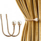 2Pcs U Shape Pearl Curtain Holdback Hooks with Screws