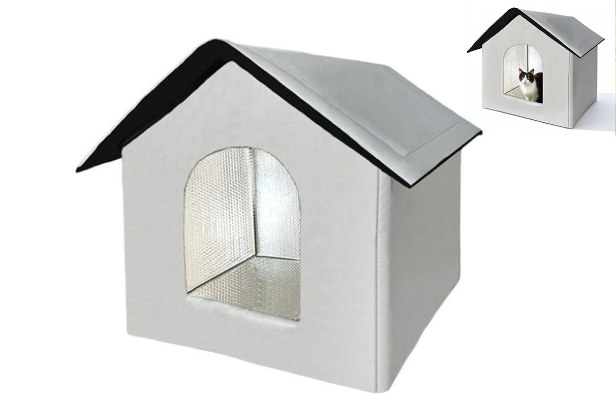All Season Outdoor Cat House Self-Warming Shelter for Cats & Small Pets