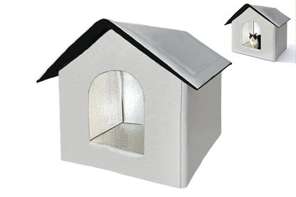 All Season Outdoor Cat House Self-Warming Shelter for Cats & Small Pets