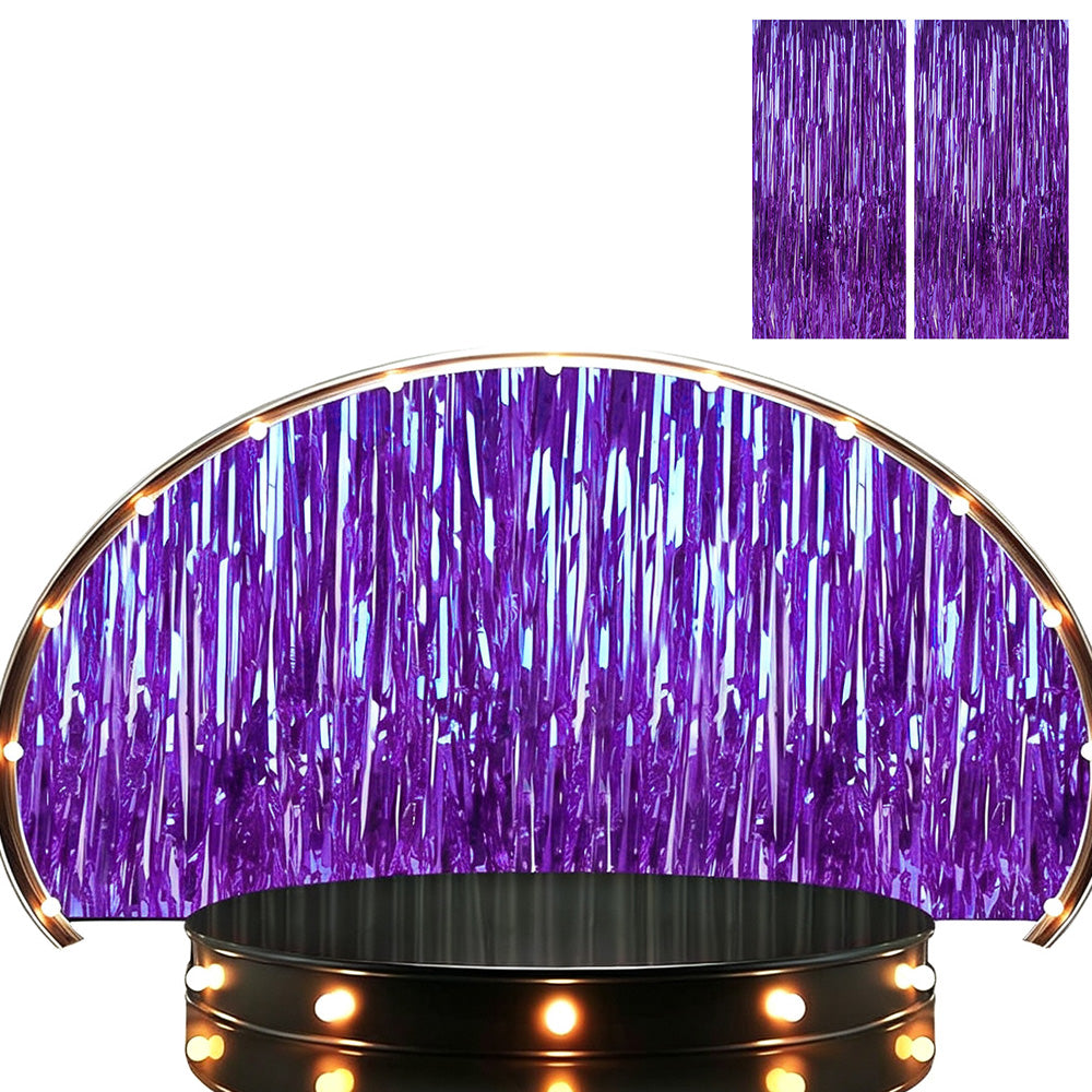 2Pcs 2m Metallic PET Foil Fringe Door Curtains for Party Backdrops