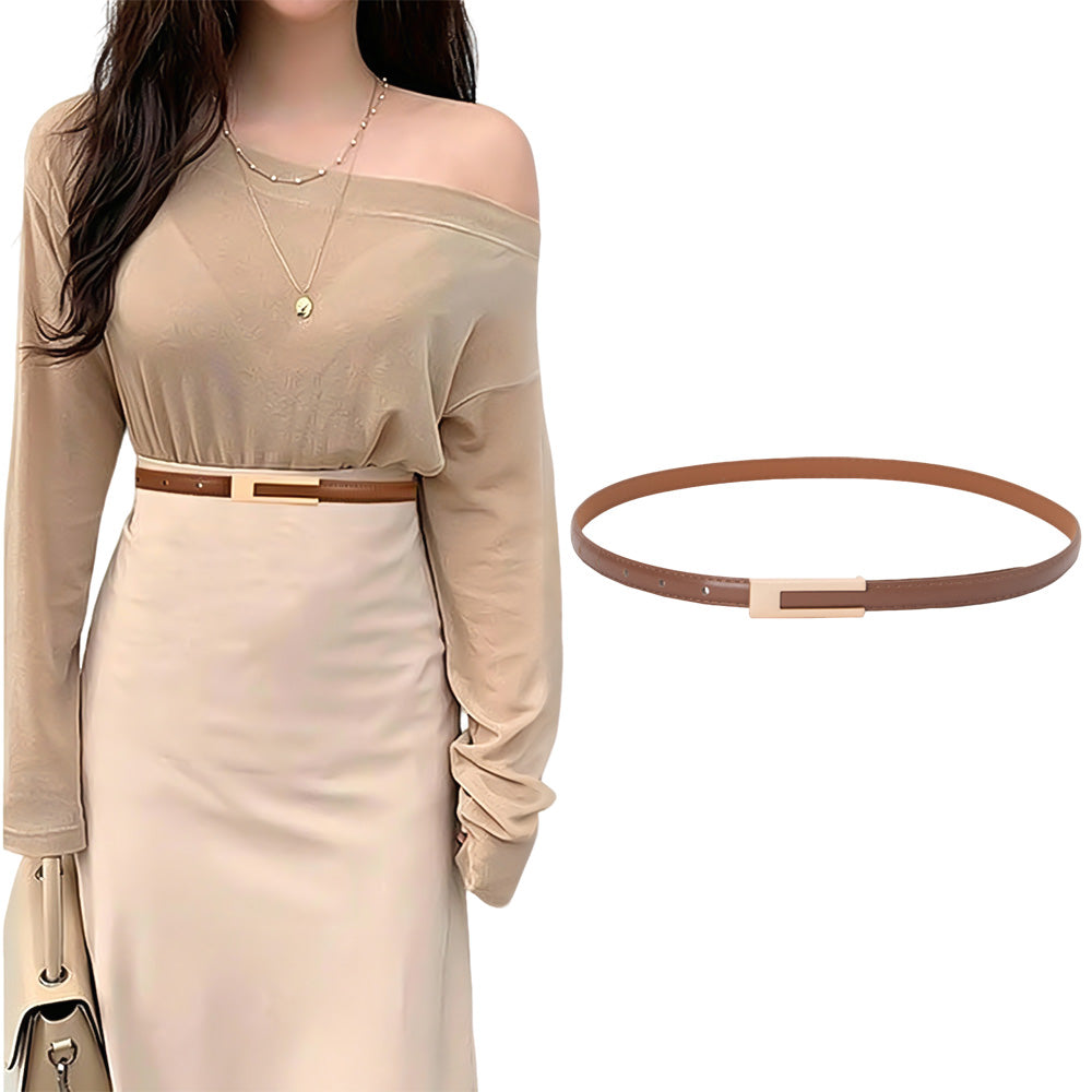 Vintage Womens PU Leather Casual Belt for 72 to 94cm Waist