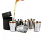 30ml Stainless Steel Shot Cup Set with PU Carry Pouch for Travel
