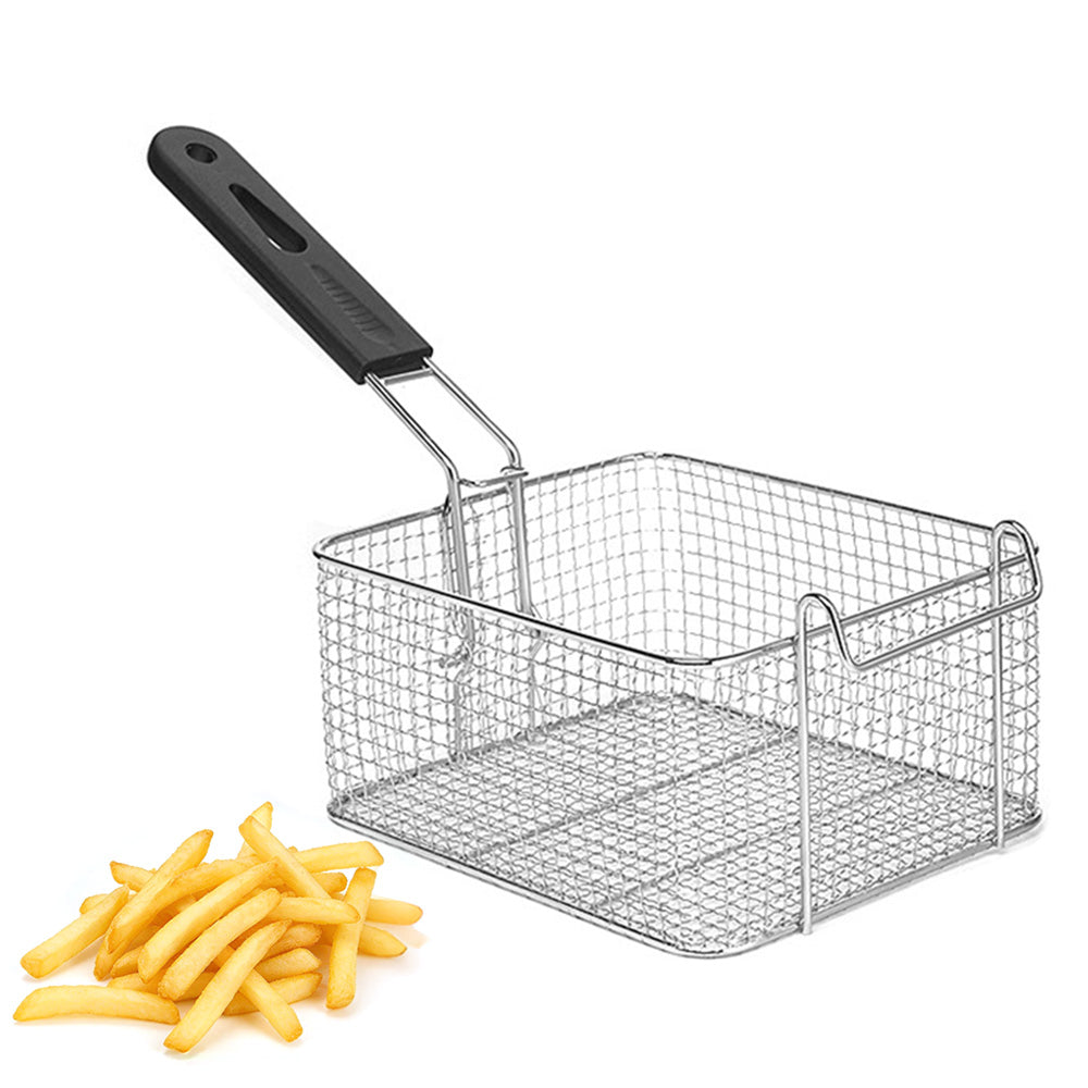 Stainless Steel Deep Fryer Basket with Removable Handle and Hanging Design