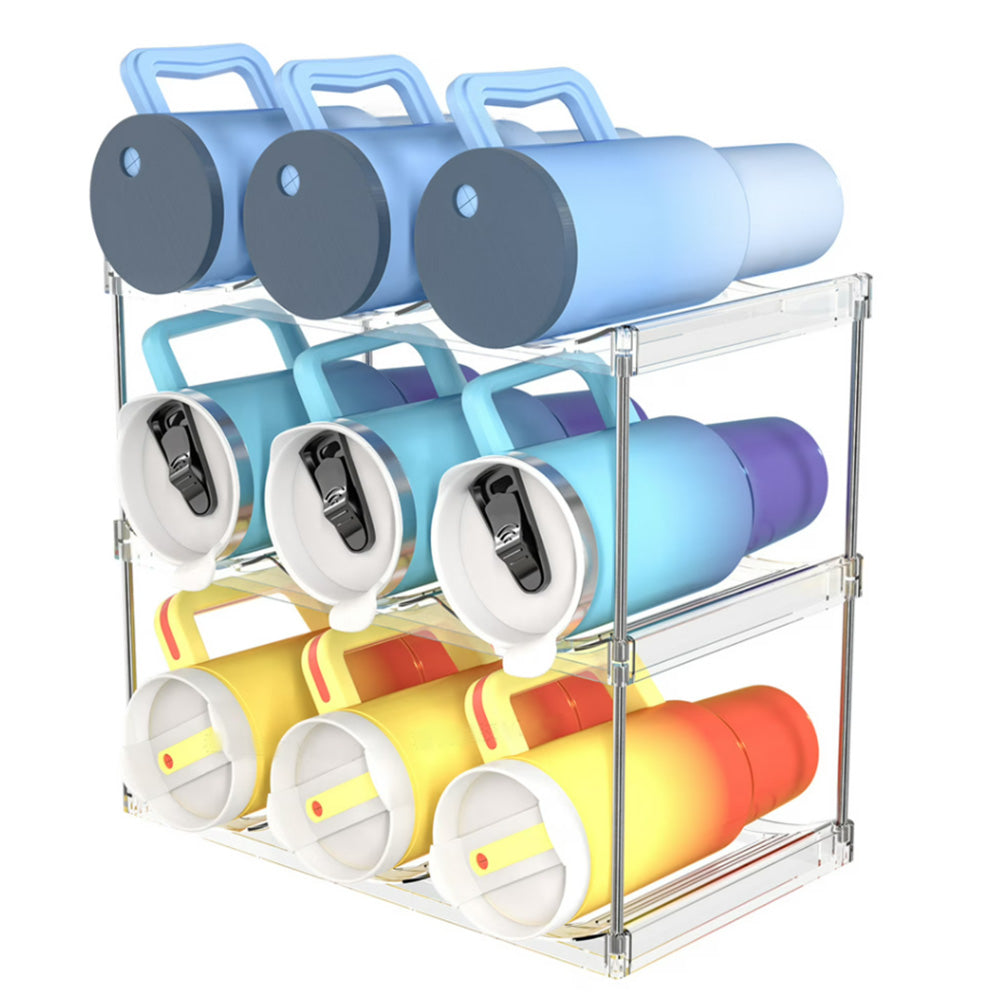 Stackable Clear Storage Rack for Wine Bottle Cup