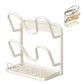 Kitchen Pot Lid Storage Rack Carbon Steel Holder with Drip Tray Organizer