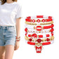 7 Piece Elastic Clay Bead Football Bracelet Stack Set