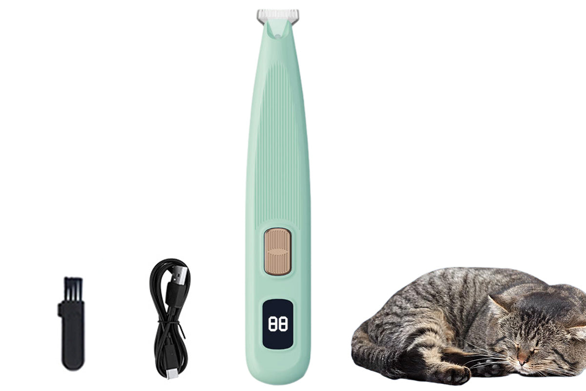 Dog Paw Trimmer with LED Light Cordless Digital Display Dual Speed Pet Groomer for Cats Dogs