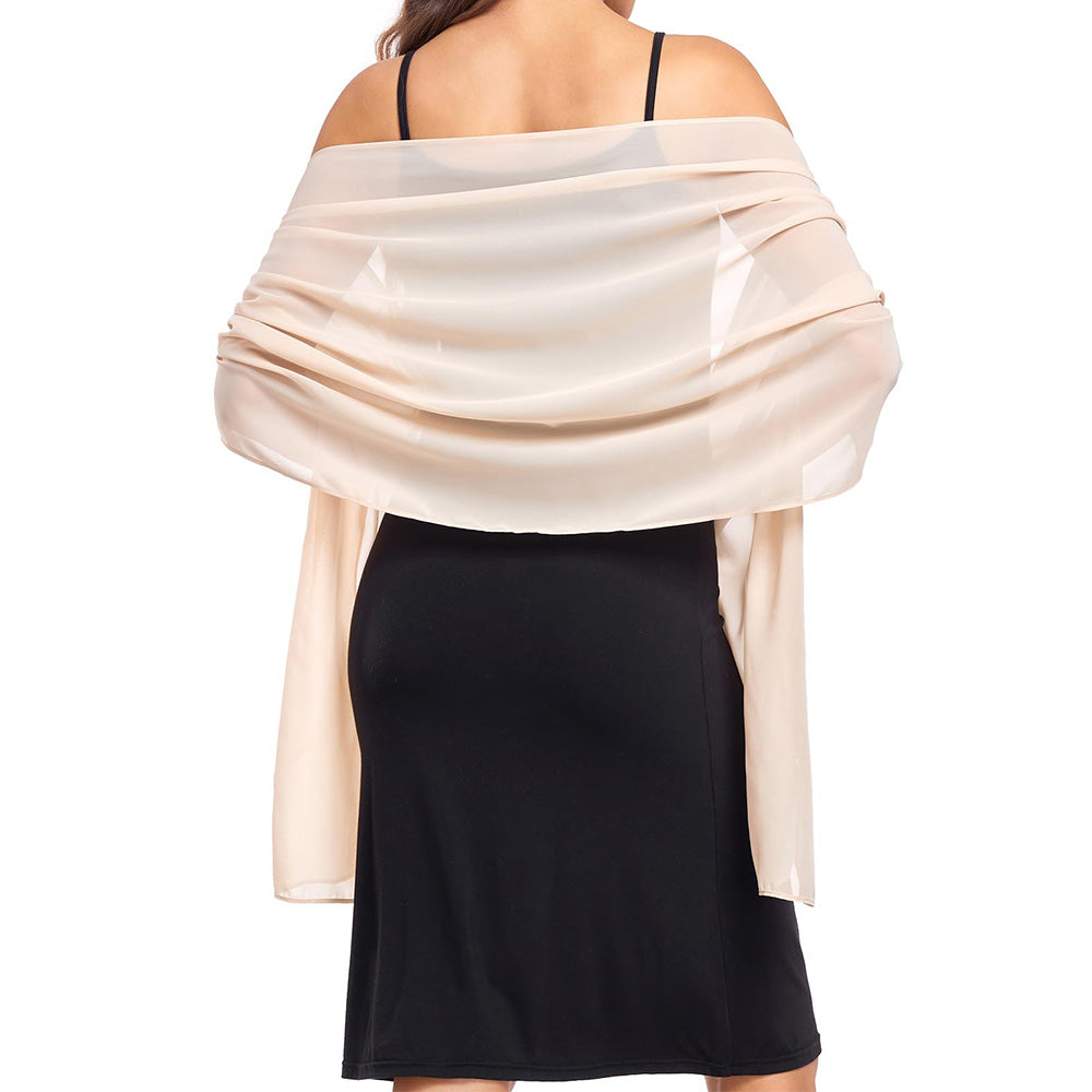 Chiffon Evening Dress Shawl for Weddings Parties 70x170cm