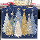 Christmas Table Runner Xmas Trees Tablecloth Cover For Kitchen Dinner Party
